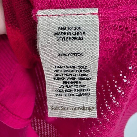 Soft Surrounding Women's Pink Blue Azalea Short sleeve knit sweater top Medium‎ - Picture 3 of 5